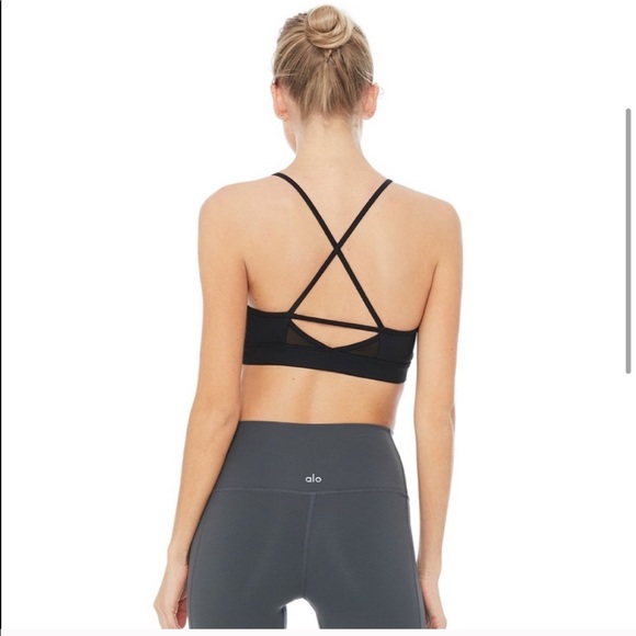 NEW ALO Yoga Starlet Black/White Sports Bra - Picture 3 of 5